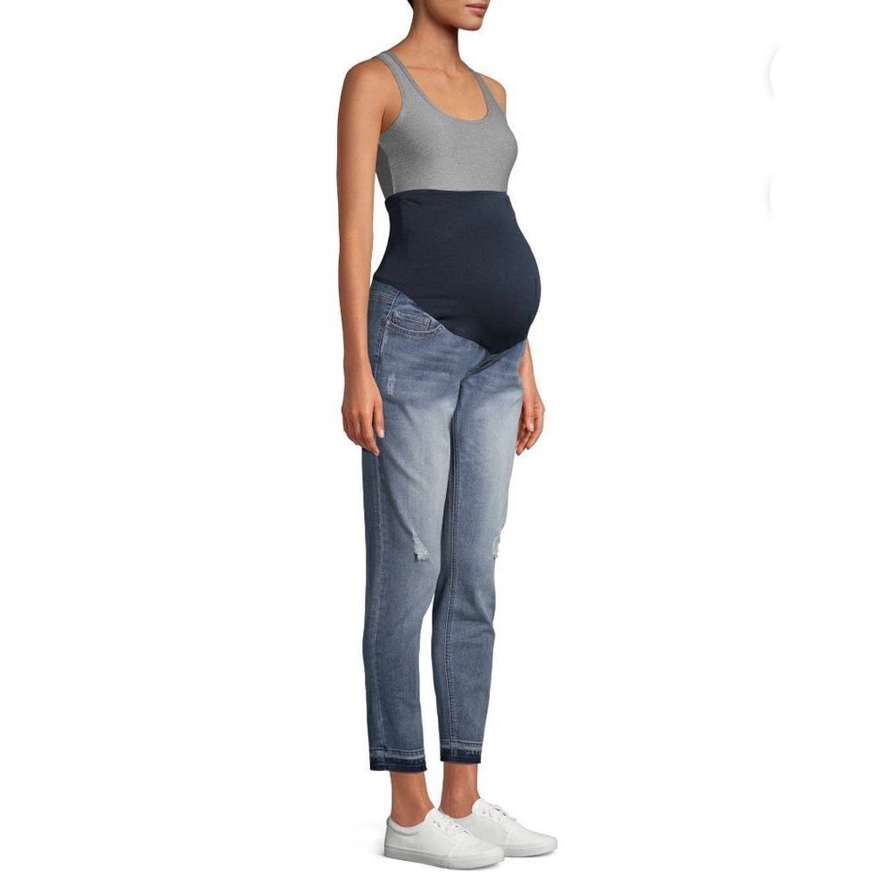NWT XXL (20) Maternity Straight Leg Blue Jeans with Full Panel & Released Hem